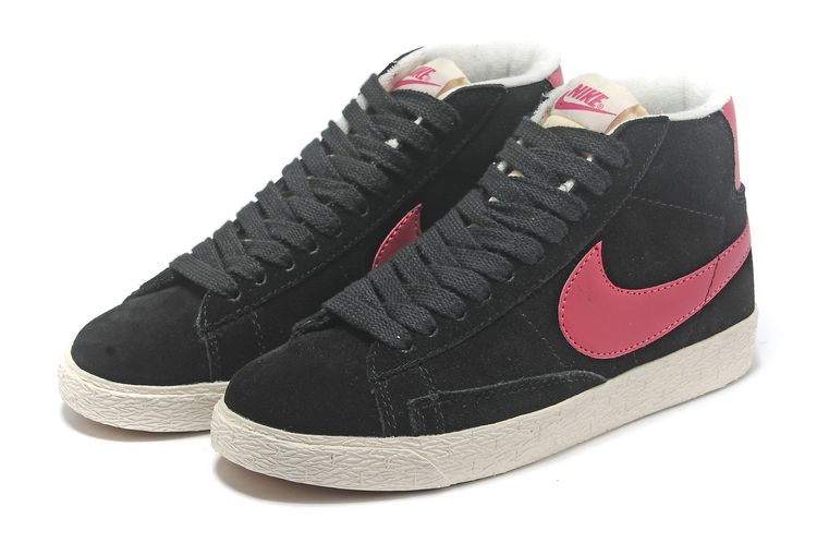 Nike Blazer Mid Suede millesime femmes chaussures noir rouge (1)